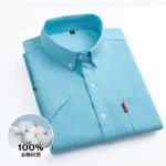 100% Cotton Oxford Men's Shirts Short Sleeve Solid color Soft Regular Fit Formal Dress Shirt Social Blouse Male Clothes M-5XL - Image 10