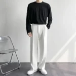 2025 New Men Straight Pants Fashion Korean Loose Suit Trousers Casual Draped Baggy White Wide Pant Male Streetwear - Image 3