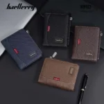 Baellerry RFID Blocking Simple Men's Wallet with Zipper Card Holder Male Photo ID Pocket Coin Purse - Luxury Design - Image 5
