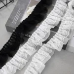 5CM Wide New Double Layers 3D Pleated Chiffon Lace Ruffle Trim Fluffy Dress Pettiskirt Curtains Splicing Cloth Sewing Deocration