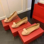Comfortable round Toe High Version Spring New Style Red Shoes with Bow Tie Flat Heel Velvet Women Casual Shoes Ballet Flat - Image 7