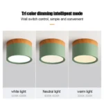 Macaroon LED Downlight  5W 7W 9W12W15W Nordic wood modern Led surface mounted ceiling light spotlight interior decoration light - Image 4