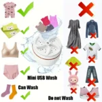 Portable Washing Machine, Automatic Turbine Compact Washer for Underwear Socks, Travel Home Dorm
