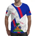 2024 Haiti Island Flag Men Tshirt National Emblem - Image 6