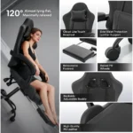 Athena Collection Carbon Fiber Black Gaming Chair - Ergonomic with Footrest Headrest Lumbar Support Height Adjustable Swivel - Image 3