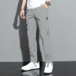 Summer ice silk long pants for men thin loose straight leg trousers quick drying sports and casual pants men's long pants