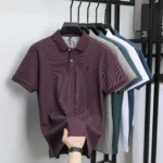 100% pure cotton summer new fashionable men's shortsleeved luxury customized business polo shirt exquisite embroidery Tshirt top - Image 6