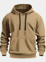 Fall/winter New Arrival Men’s fleece Hoodie High Quality Solid Color Hooded Sweatshirt Male Fashionable street style sweatshirt