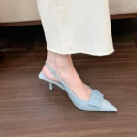 Spring New Women's Sandals, Stylish Buckle Elegant Slingback Shoes for Dresses, Stiletto Pointed Toe High Heels - Image 6