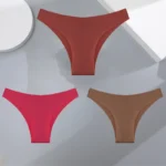 3Pcs Ultra-thin Seamless Silk Underwear Women's Panties Sexy Low-Waist Stretch Bikini Solid Color Briefs Lingerie XS-XXL Fashion - Image 7