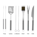 7-Piece Stainless-Steel BBQ Cooking Utensils Set with Case - Image 2