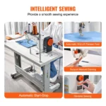 ​​SIHAO 550W Industrial Digital Sewing Machine, Servo Motor Lock Stitch 5000SPM For Leather/Canvas, With Control Panel/Worktable - Image 3