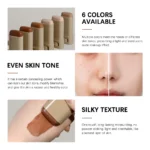 Skin Tint Foundation Stick Eraser Concealer Foundation Stick Serum Boosted Smooth Plumper Hight Coverage Travel Bronze Foundatio - Image 4