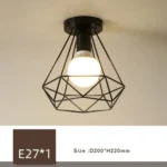 Retro E27 Ceiling Lights for Balcony Corridor Indoor Interior Black Ceiling Lamps Decor Metal for Bedroom Aisle Porch AC110-220V - Image 9