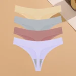 4PCS Ultra-thin Seamless Underwear Women's Invisible Panties Sexy Ice Silk Thongs Low Waist Breathable Bikini Stretchy Lingerie - Image 8