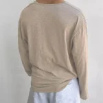 Cotton Men's Long Sleeve T-shirts for Men Blouses Korean Trend Harajuku Loose T Shirts Spring Autumn Bottoming Shirts Soft - Image 2