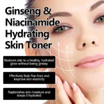 120ml Ginseng Facial Toner Shrink Pore Moisturizing Oil Control Nicotinamide Smoothing Whitening Facial Skin Care Toner Water - Image 4