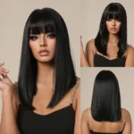 Red wine color synthetic wig with long curly hair, full head of wig, party, daily use, high-temperature hair wig - Image 19