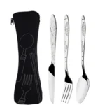 3Pcs/4Pcs/7Pcs Set Dinnerware Portable Printed Knifes Fork Spoon Stainless Steel Family Camping Steak Cutlery Tableware with Bag - Image 17