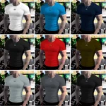 t-Shirt Casual Soild White t Shirts Men Short Sleeve - Image 5