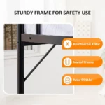 Full Size Metal Bed Frame for Adults, Kids, and Teens - No Box Spring Needed, Heavy Duty Slat Support, Black - Image 6