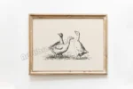 Antique Farm Animals Duck Sheep Rooster and Hen Cow Boho Poster Canvas Painting Wall Art Pictures Home Farmhouse Decor - Image 8