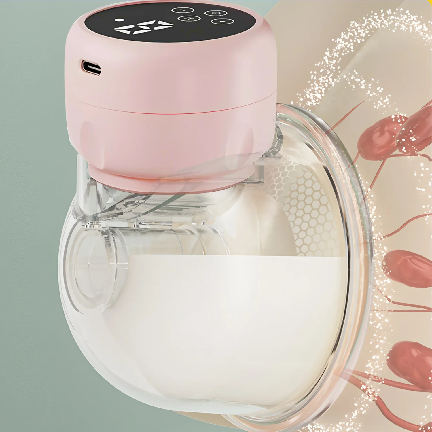 Sa2dc7dd189dc4c7c8cb87ac98e203e550.webp 1pcs Hands-free Wearable Breast Pump Electric Fully Automatic Integrated Breast Pump Portable Breast Pump Breast Feedin - Image 1
