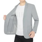 2026 Summer Man Blazer Thin Breathable Single-breasted Men Outerwear Simpel Long Sleeve Soft Casual Versatile Male Suit Coat