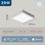 CHUANGYANG Ultra-Thin Led Ceiling Lamp Pancel Light 10W 15W 20W 30W Round Square Led Ceiling Light For Bedroom Corridor 110-220V - Image 10