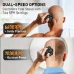 MAXGROOM 7D Electric Shaver For Man Blad Hair Trimmer Waterproof Head Shaver Beard Trimmer USB Rechargeable Head Shaving Machine - Image 4