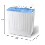 Portable Washing Machine Compact Twin Tub Laundry Washing Machine 17.6lbs Capacity Mini Washer Dryer for Apartment RV Travellin - Image 3