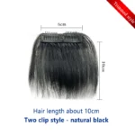Clips in Hair Bang Cover High Forehead Real Hair Bangs for Mens 100% Human Hair Bangs Fringe Extension for Volume - Image 7