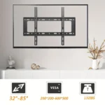 BEISHI Universal TV Bracket Low Profile TV Wall Mount Fixed for Most 30"-80" Flat/Curved TVs with Max VESA 600X500mm Up to 70kg - Image 4