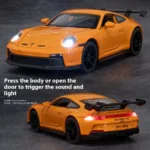 1:32 Porsche 911 GT3 Supercar Alloy Metal Diecast Model Car Sound And Light Children's Toys Birthday Gift For Kids Mini GT Boys - Image 3