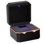 Octagon Flannel Watch Case w/LED Light Anti-dust Watch Jewelry Display Storage Organizer Luxury Jewelry Packaging Case Black - Image 4