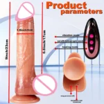 Realistic Vibrator Dildo Telescopic Female Vaginal Penetration Masturbator Anal Plug Penis