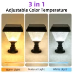 Outdoor Garden Decor Solar Pillar Lamp Remote Control Sunlight Wall Lamp for Street Gate Pathway Lighting Landscape Solar Lights