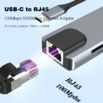 RJ45 100M/1000Mbps Ethernet to USB C Adapter Docking Station USB Type C to HDMI HUB 4K 30HZ Headphone PD 100W USB3 Extencion - Image 4