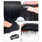 Clips in Hair Bang Cover High Forehead Real Hair Bangs for Mens 100% Human Hair Bangs Fringe Extension for Volume - Image 5
