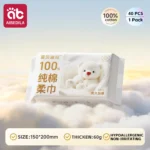 100% Cotton Dry Wipes Sensitive+ Newborn Baby Wipes, 3-In-1 Cleans Cares Protects Unscented Hypoallergenic Thick Facial Towels