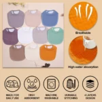 Super Absorbent Muslin Bibs Keep Your Baby Dry, Soft & Breathable Baby Bandana Bibs for Sensitive Skin, Adjustable Snap, 10-Pack - Image 5