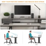 Home Office Desks with Drawers, 66'' Computer Desk with Storage, Office Desk with Monitor Stand, Work Desk with, Customized - Image 4