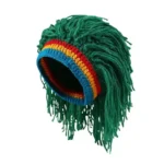 【CC22】Men Women Synthetic Wig False Braid Dreadlocks Beanie Cap Handmade Crochet Hat Cosplay Party Headwear Warm Knitted Wig Hat
