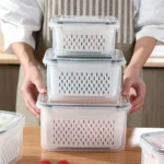 📦 US Warehouse Quick Ship Refrigerator Storage Box, Fridge Organizer with Drain Basket for Fresh Vegetables Fruits - Image 3