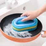 Sponge Cleaning Brush With Handle Bathtub Tile Scrub Brush Kitchen Bathroom Cleaning Sponge Brush Household Cleaning Supplies - Image 4