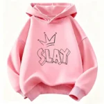 2026 Fashion Simple Letter Cartoon Printed Autumn/Winter Children's Sports Comfortable Hoodie - Image 6