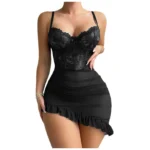 Transparent Underwire Bra Erotic Set Sexy Fairy Lingerie Women’s See Through Lace Nightdress Pajamas Sets Delicate Sexy Nighty