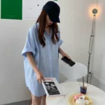 Biyaby Summer Short Sleeve Purple Shirts for Women
