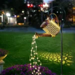 Large Retro Metal Lantern Solar Watering Can Light Outdoor Waterproof Shower Lights Hanging Star LED Fairy for Garden Decoration - Image 7