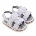 Summer Rubber Base Anti Slip Baby Sandales Shoes Toddler Girl Boy Canvas Sandals Non-Slip First Walker Crib Shoes For 0-18